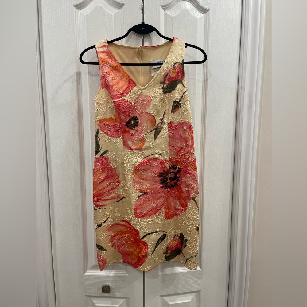 Joseph Ribkoff - Multicolored Floral Print Sheath Dress Neckline Sleeveless